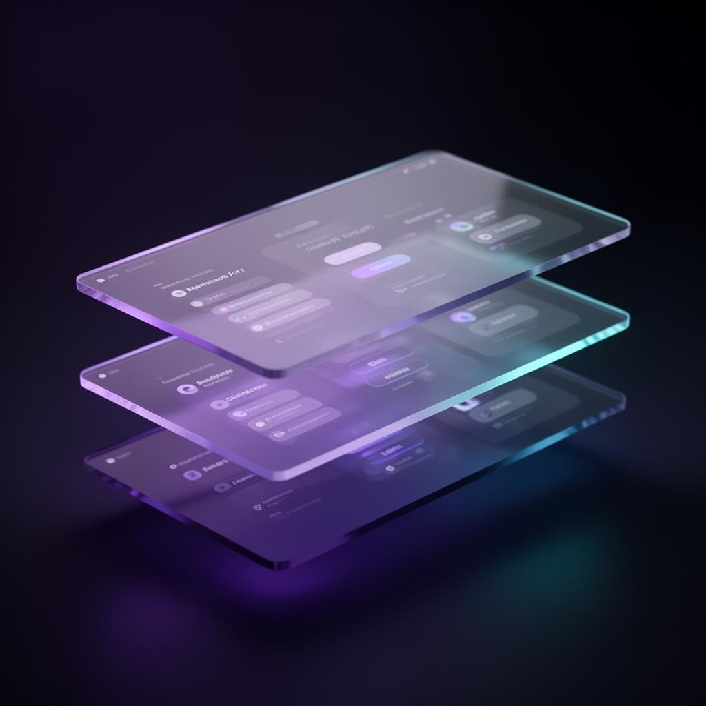3D glass UI